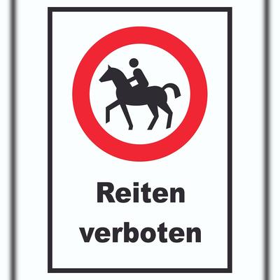 HB-Druck Reiten verboten Schild kein Reitweg Keine Pferde A4 (210x297mm)