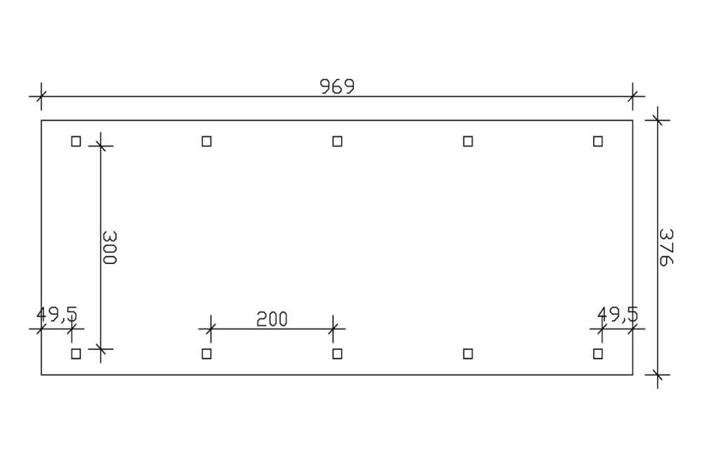 Carport Franken 376 x 969 cm