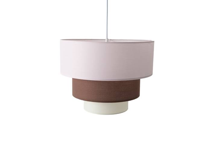 Suspension plafond textile trois niveaux blanc violet D40 cm