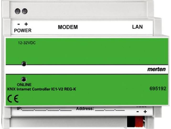 Merten 695192 KNX Internet Controller IC1-V2 REG-K, merten@home, ISDN, lichtgrau