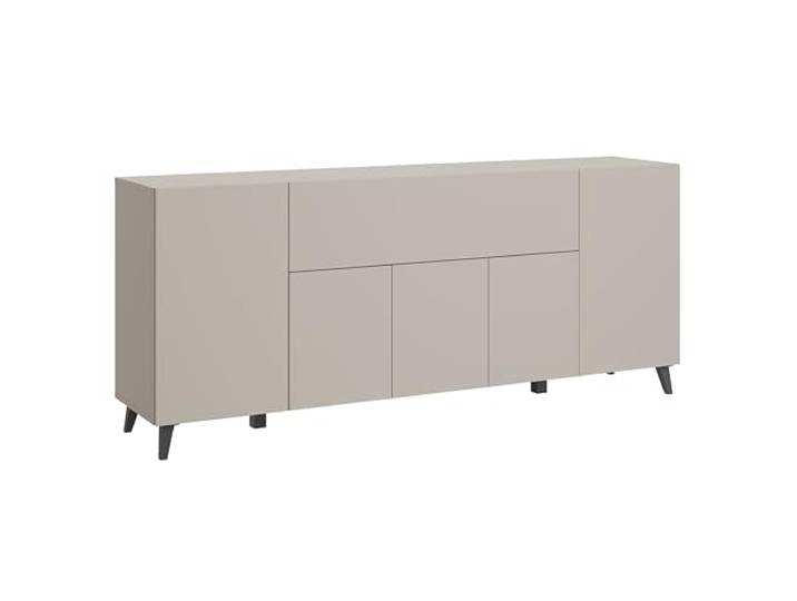 MINIO go for it - Kommode LOKET, 180 cm Sideboard Standkommode, Wohnzimmermöbel, Farbe:Cashmire Beige / schwarze Füße