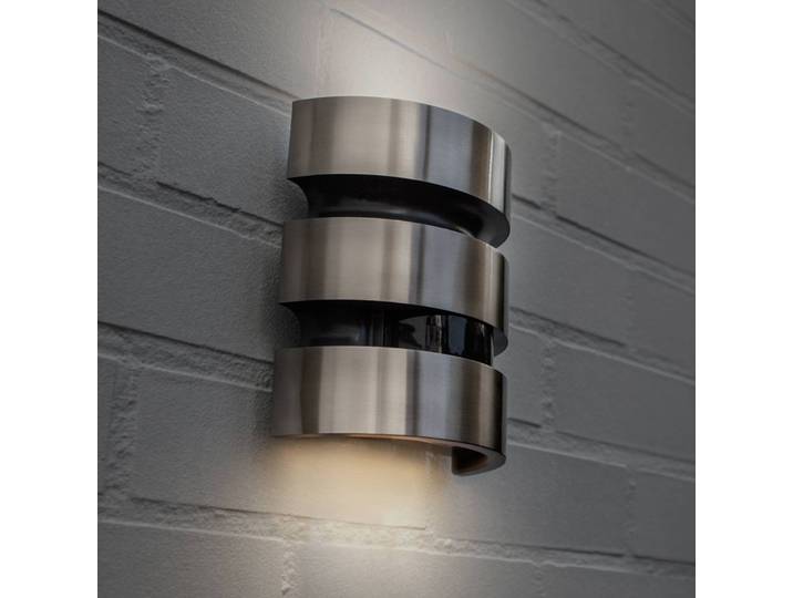 LUTEC LED-Sensor-Außenwandleuchte MAYA, Edelstahl, Höhe 18 cm IP44 MAYA, alu / grau / zink, Edelstahl, Modern