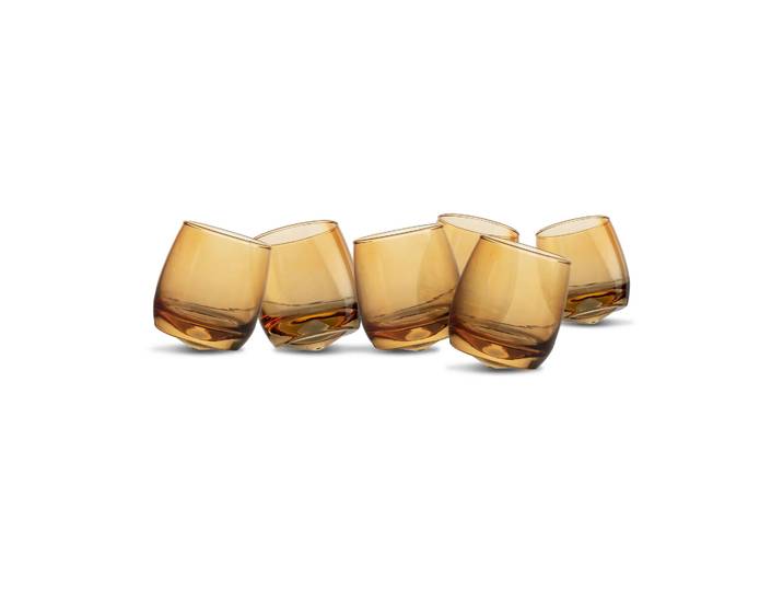 Sagaform Verres tumblers Sagaform avec fond arrondi 30 cl lot de 6 Ambre