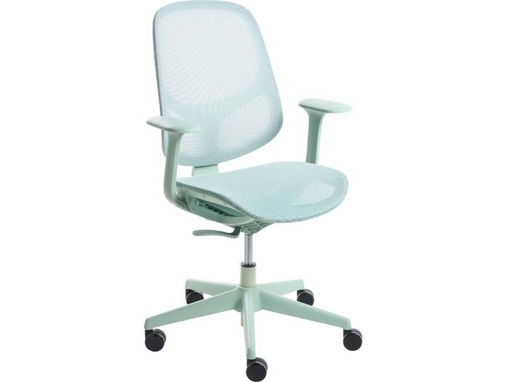 BELIANI Bürostuhl Mintgrün Netzstoff Atmungsaktiv Drehbar Höhenverstellbar mit Armlehnen Modernes Design Computer Drehstuhl für Homeoffice Büro