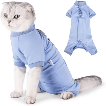 Inspire Picks Comfort Shield Cat Recovery Suit For Post Surgery Healing & Protection blue m