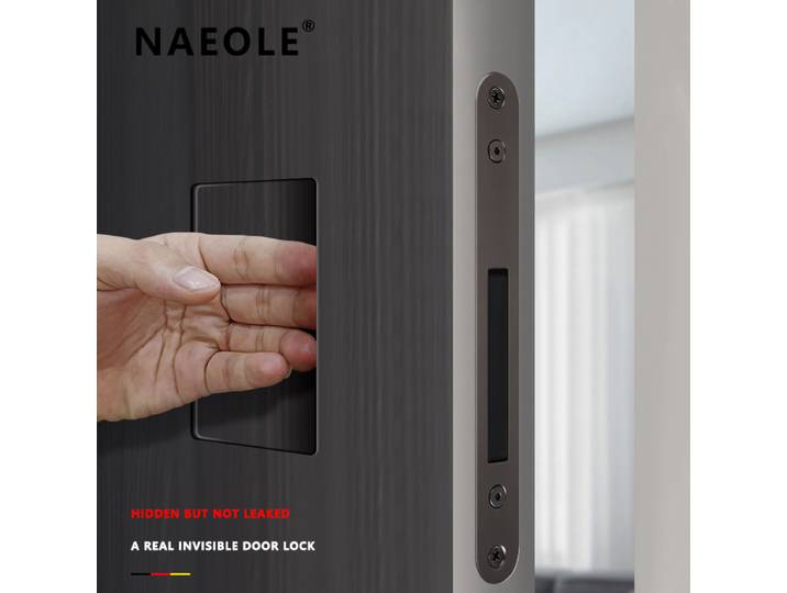 Serrure de porte de pièce invisible, poignée de porte en bois cachée à ouverture vers l'extérieur, poignée de porte magnétique, serrure de porte secrète silencieuse d'intérieur