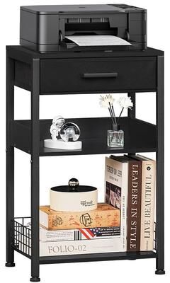 no Printer Stand with Fabric Drawer