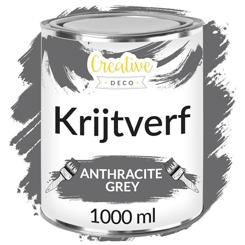 Creative Deco Krijtverf Antraciet Grijs 1000 ml