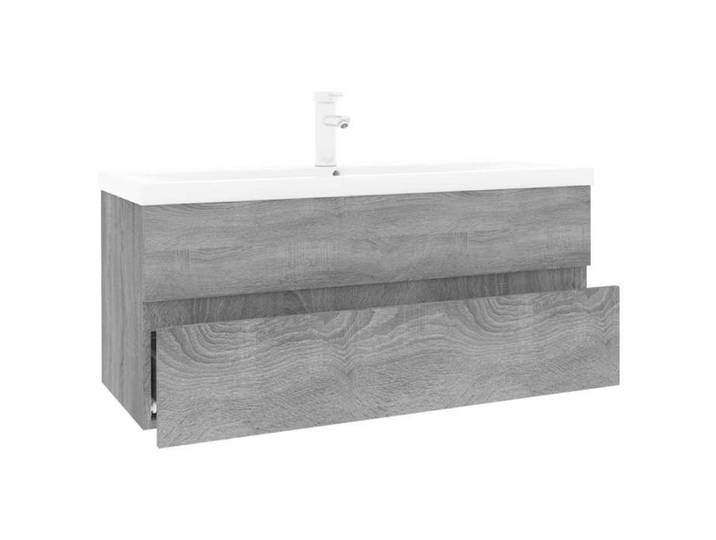 BEL-ACHAT* Meuble lavabo - Armoire bas classique /Cabinet SDB - avec bassin intégré Sonoma gris Bois d'ingénierie @Pr3476828