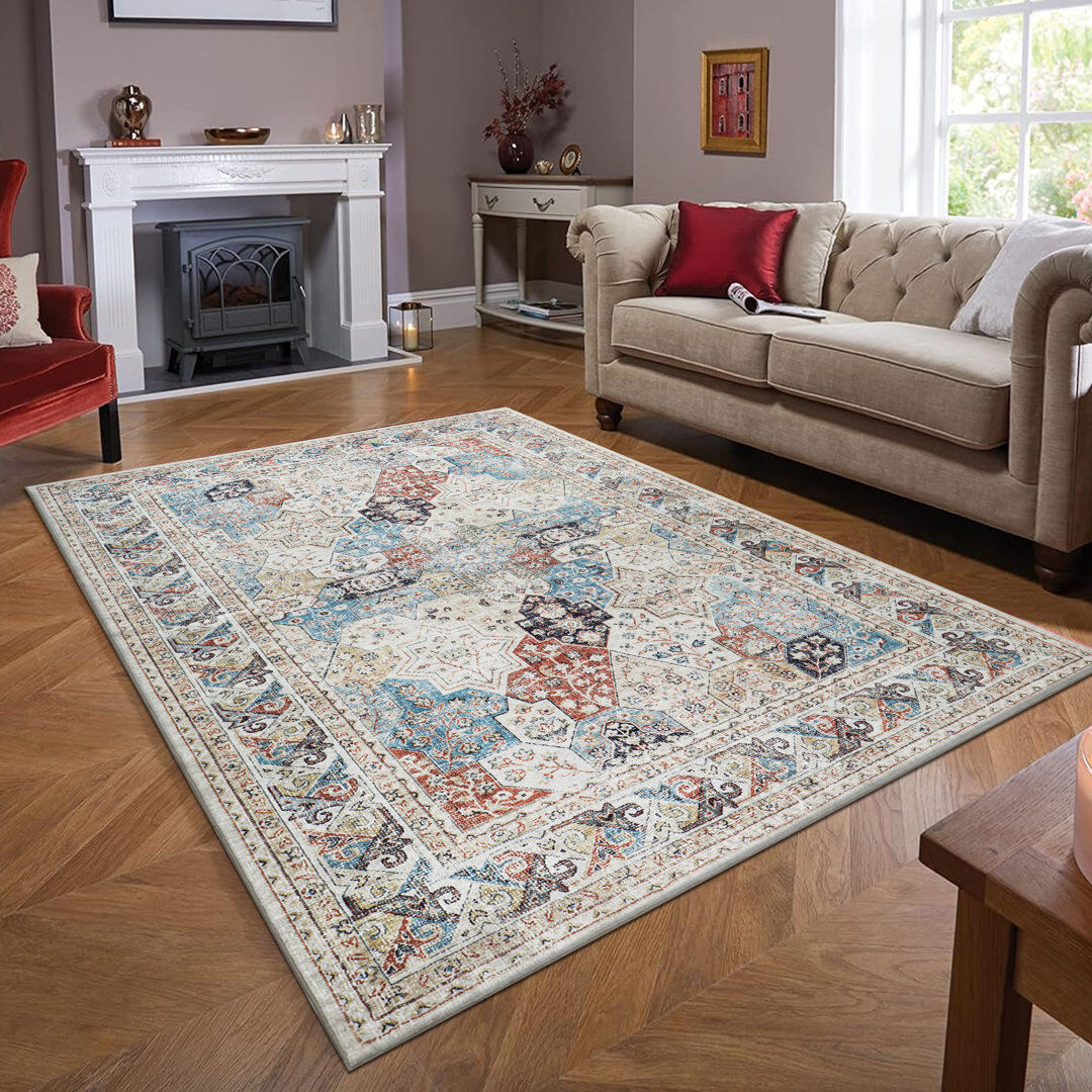 Latitude Vive Camdan Oriental Area Rug Beige;Red;Blue;COASTAL Rectangle 160 x 230cm