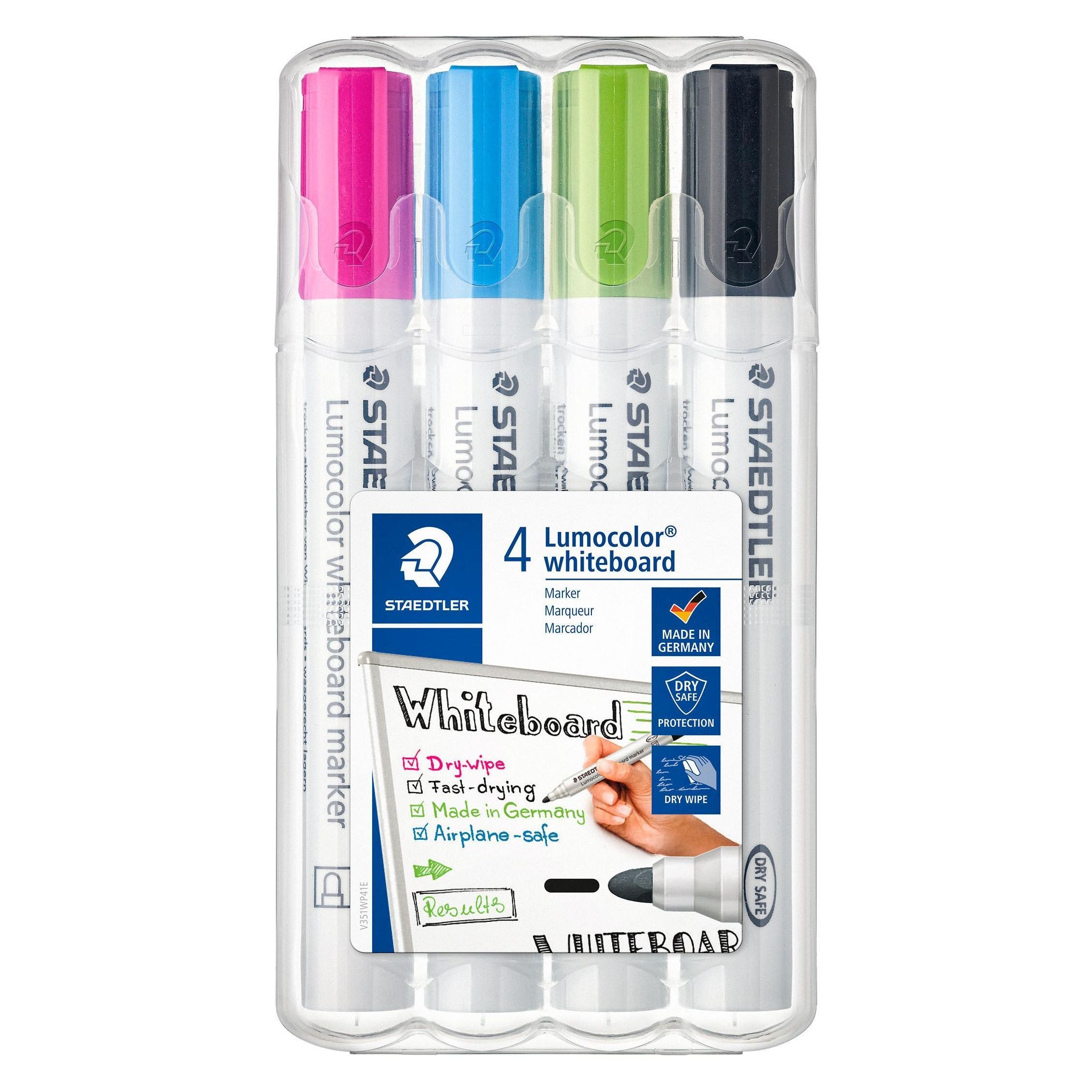 Staedtler Lumocolor whiteboard marker 351 Rundspitze Box mit 4 Stück, Sortierung 2 (4x) (351 WP4-1)