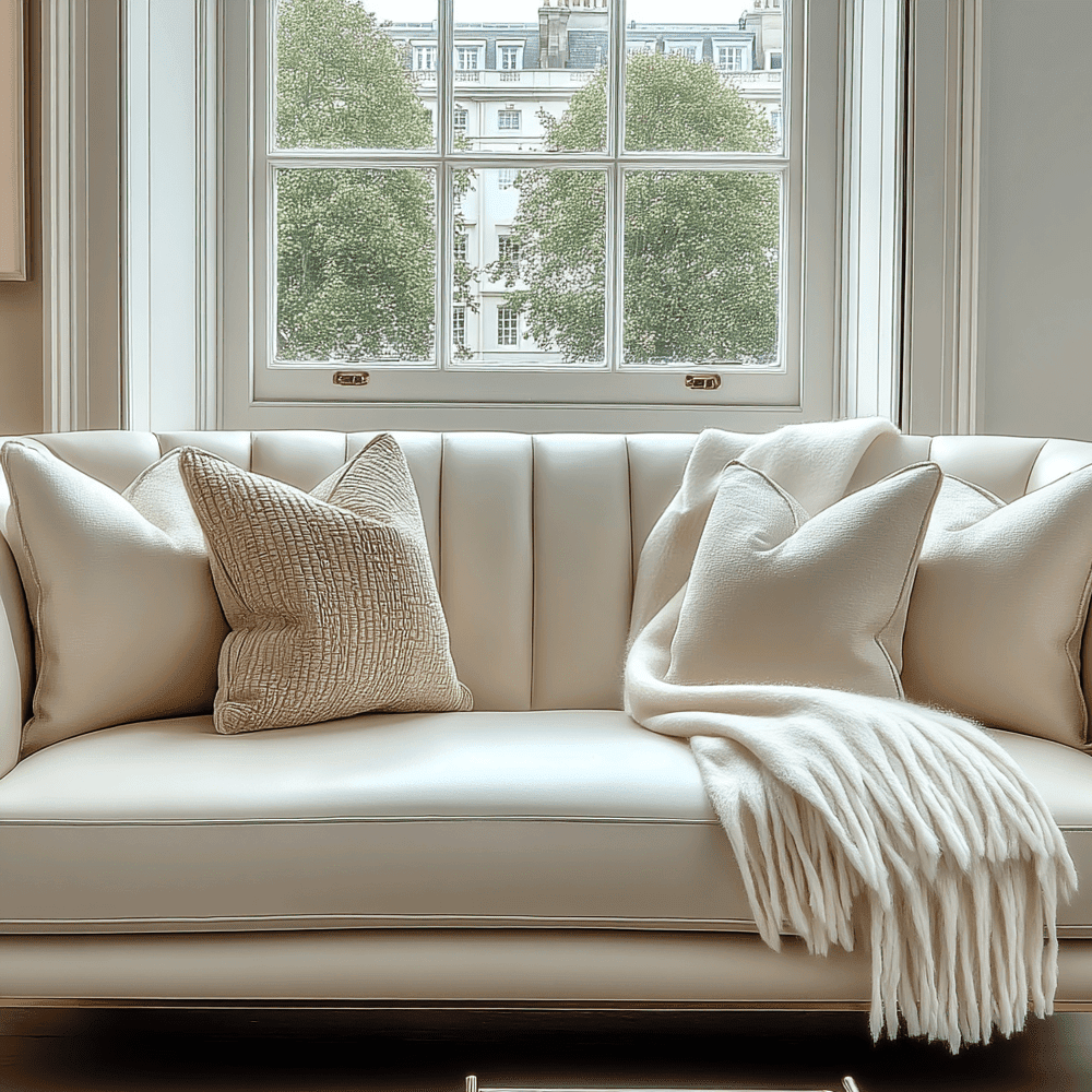 Sotani Cream Woven Tasselled Throw