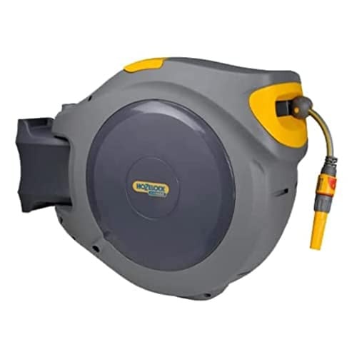 Hozelock Flowmax Auto Reel Wandslangbox met 30 meter slang, koppelingen en tuinspuit