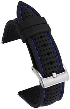 Uplifted Finds Soft Silicone Rubber Watch Strap 20mm 22mm 24mm Waterproof Sport Wrist Band 24 Mm black blue