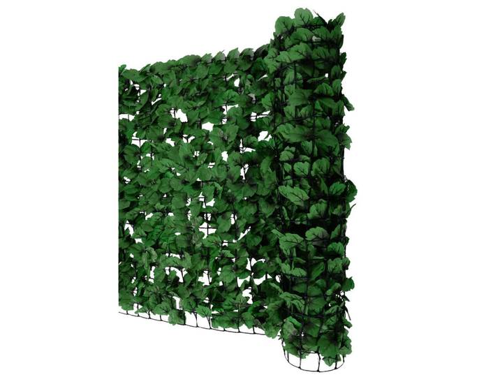 MCW Balkonsichtschutz Blatt Dunkelgrün, Kunststoff, 500x100 cm, Sonnenschutz, Sichtschutz