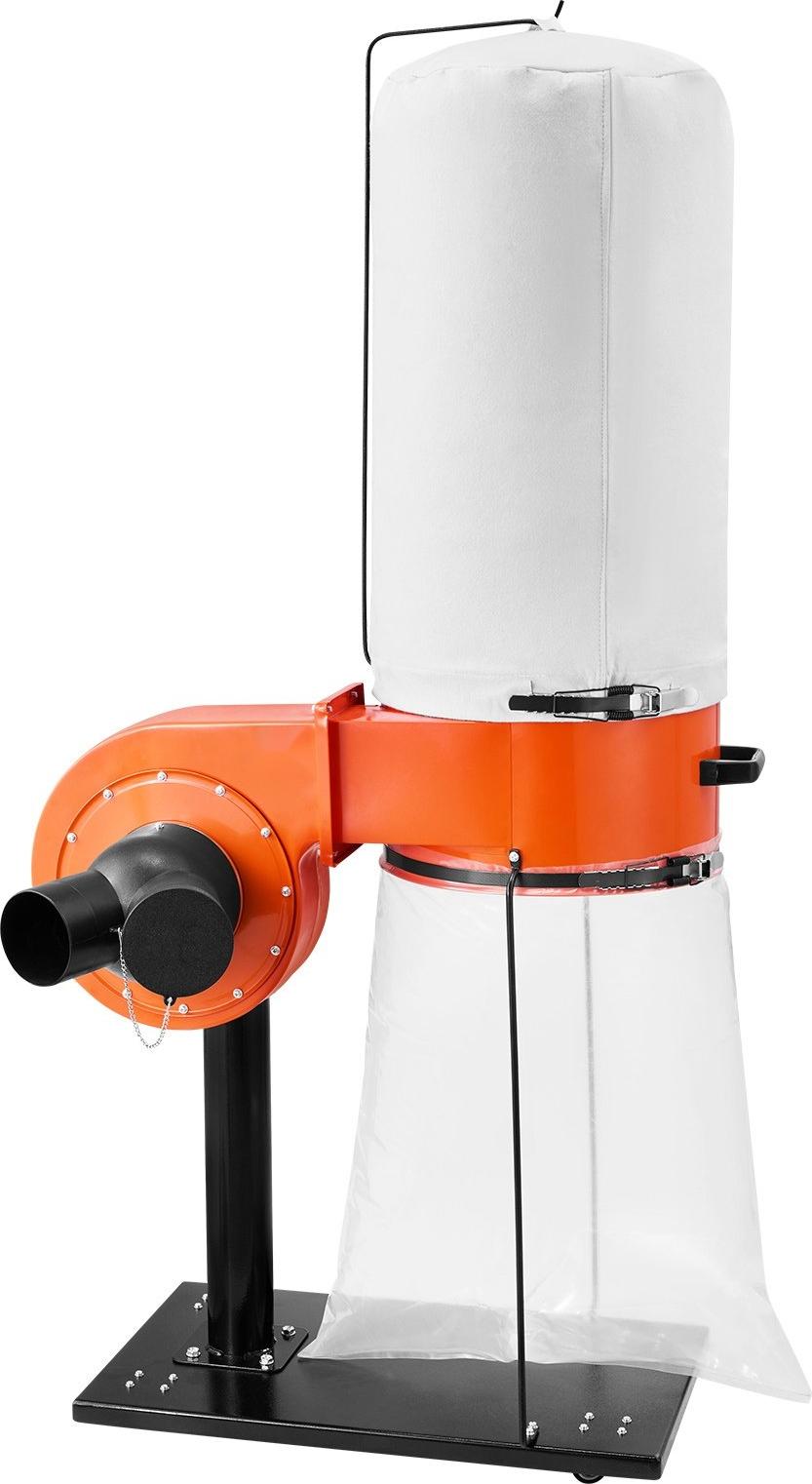 Absauganlage Holzbearbeitung - Spänesauger - 1359 m³/h Luftleistung - 2,5 µm Filter - 1 PS Motor - 60 L Staubbeutel - Mit Rollen