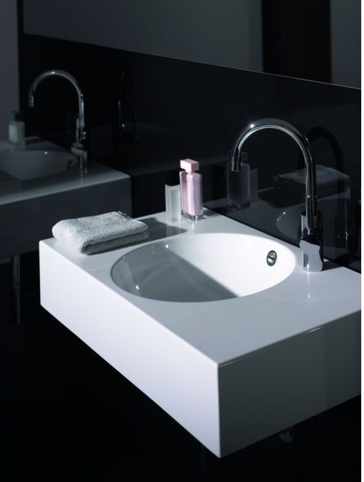 Alape MC800H Waschtisch 4230000000 800 x 455 mm, weiß, mit Hahnloch und Überlauf
