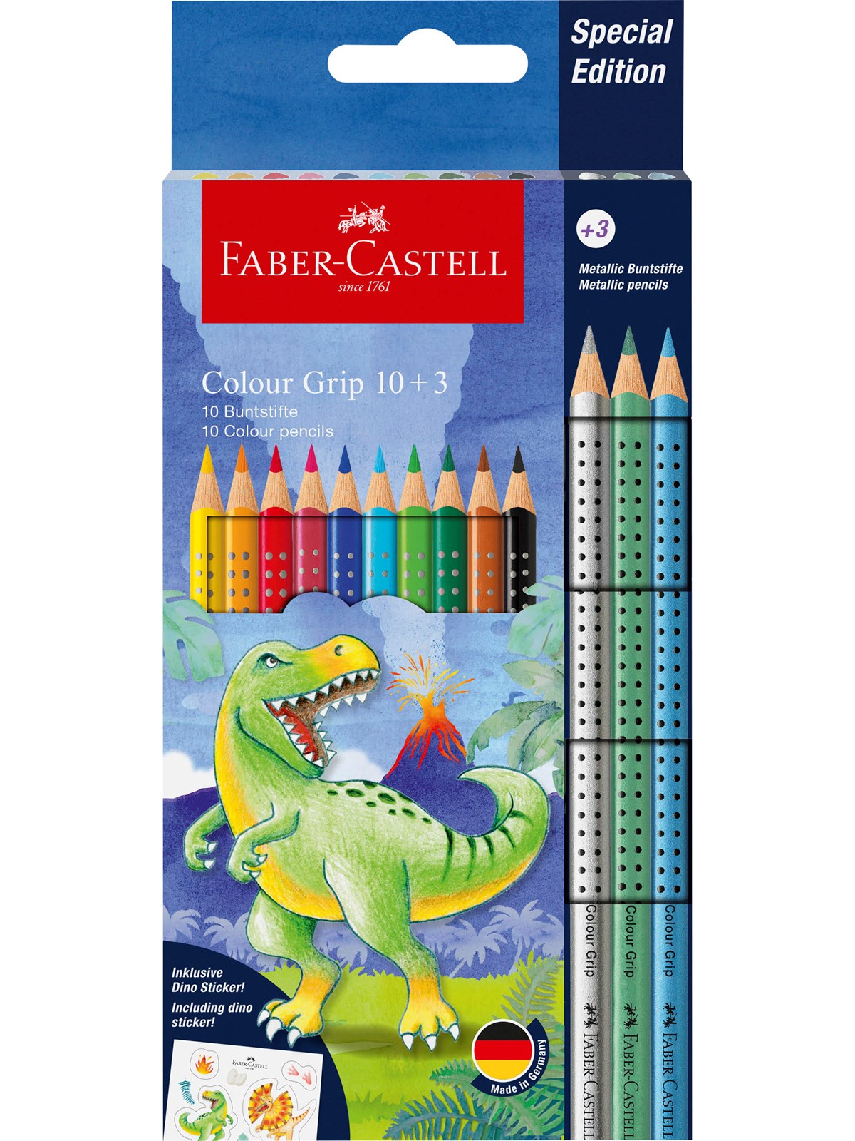 Faber-Castell Buntstift Colour Grip Dino 10+3