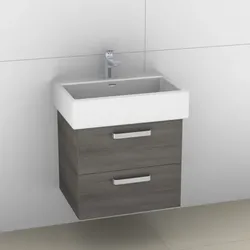 Artiqua 415 Waschtischunterschrank für Living City 817433 Graphit Struktur quer, 415-WU2L-L7-7070-40 415-WU2L-L7-7070-401