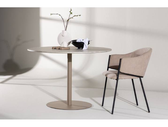 Esstisch Tullula - vereint modernes Design mit zeitloser Eleganz mit Marmoroptik - Beige - Luxusbetten24