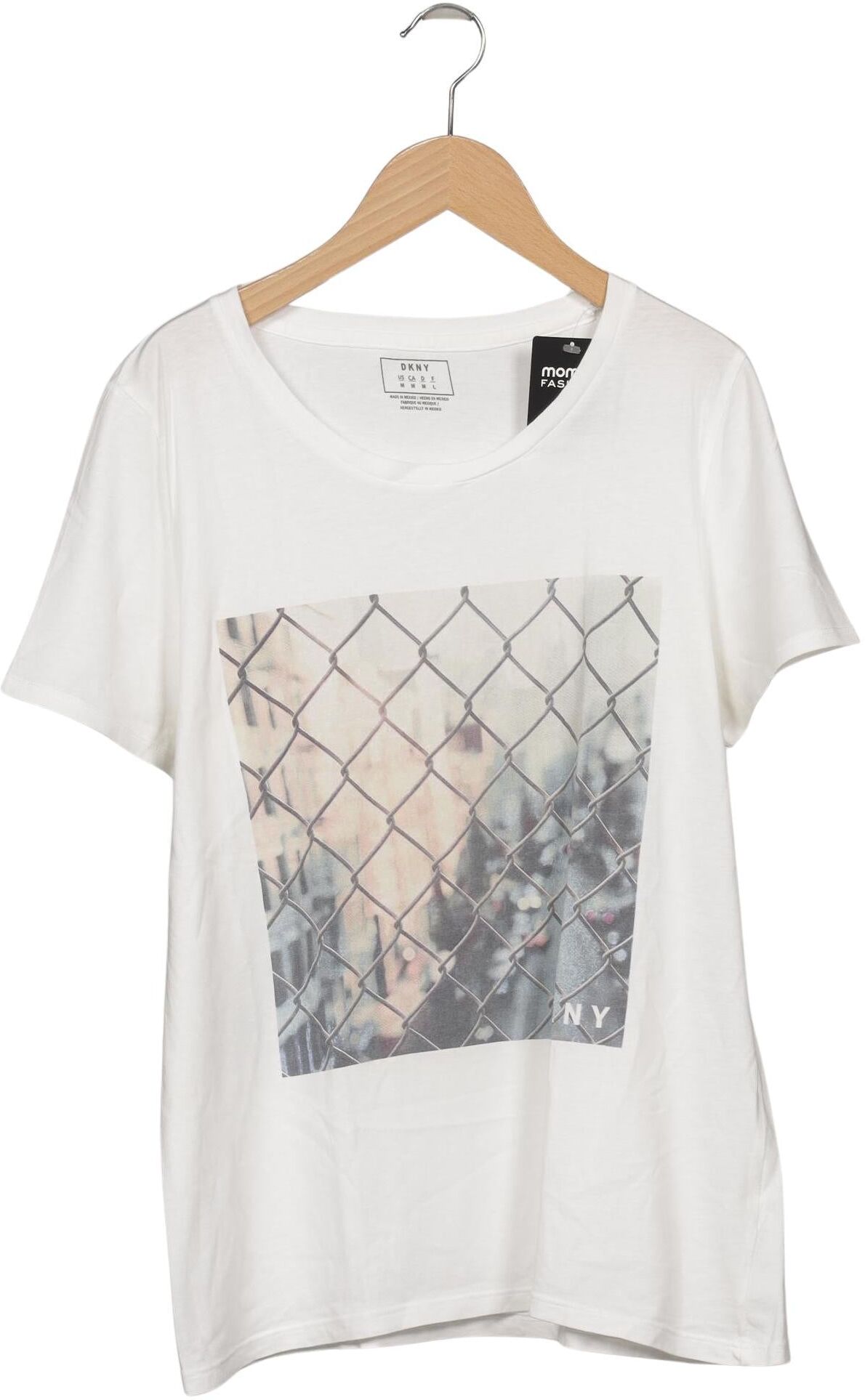 Dkny C Damen T-Shirt, Weiß, Gr. M, kein / Etikett - Second Hand