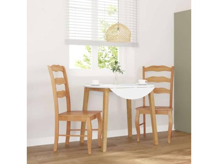 KGHFDVB Esszimmerstühle 2 STK. Natur Massivholz Gummibaum Stuhl Ergonomische Rückenlehne, stoßfestes Gummibaumholz, vielseitig für Esszimmer und Wohnzimmer, zeitloses Naturdesign
