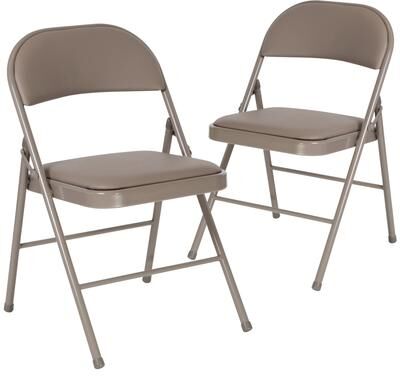 Flash Furniture 2 Pack Double Braced Vinyl Folding Chair