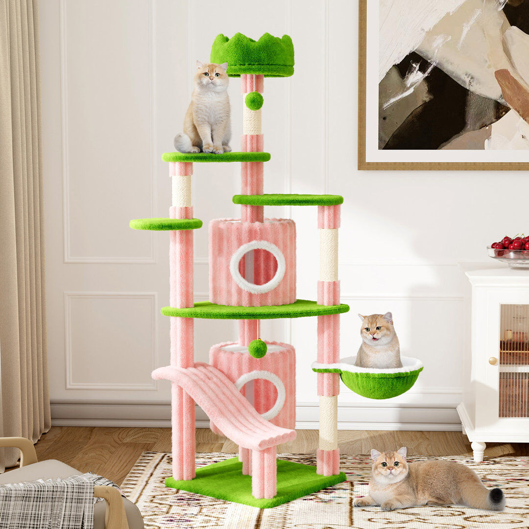 Archie & Oscar Amadahy Cat Tree / Condo Pink 163cm H X 48cm W X 30cm D