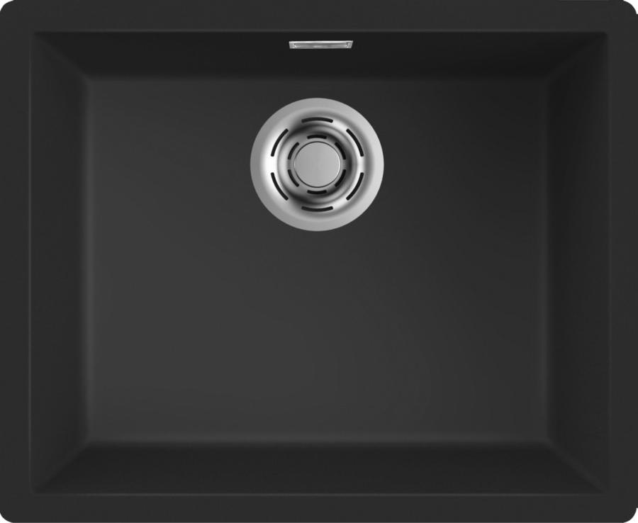 Elleci ZEN-F 105, Aufsatzwanne, Rechteckig, Keratek, Schwarz, 1 Becken, Rechteckig