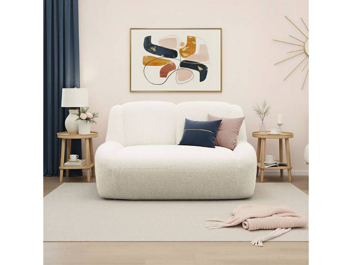 2-Sitzer Sofa Beige Chenille Caryl 147 x 82 x 93cm Modern