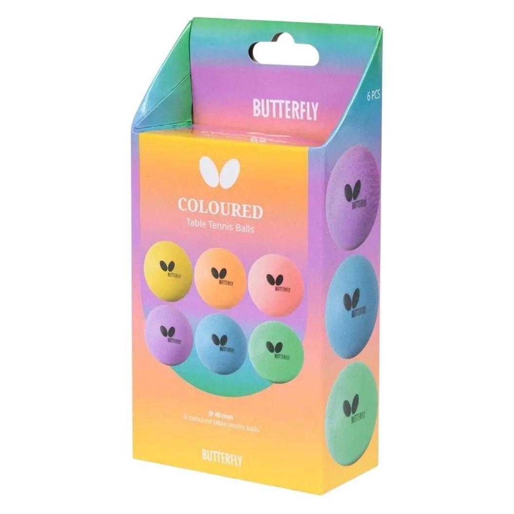 Butterfly Ping-Pong-Tischtennisbälle, buntes 6er-Set (73910142)