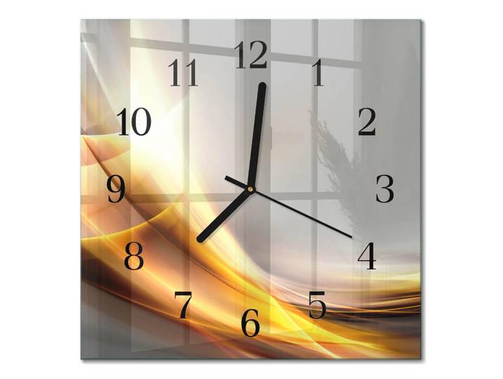 Tulup Wanduhr aus Glas 30x30 cm - Abstraktion, Mehrfarbig, Quadratisch, 30x30x0.4 cm, Dekoration, Uhren, Wanduhren