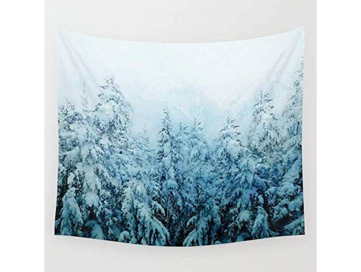 Daawqee Winter Bos Wandtapijt Opknoping Wandtapijten Wall Art voor Woonkamer Slaapkamer Dorm Decor 80X60 Inch