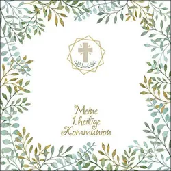 Ambiente 20 Servietten Papier 33x33cm 3-lagig - hochwertige Einweg Papierservietten Kommunion Taufe Konfirmation Kirche Feier Golddeko Tischdeko festlich
