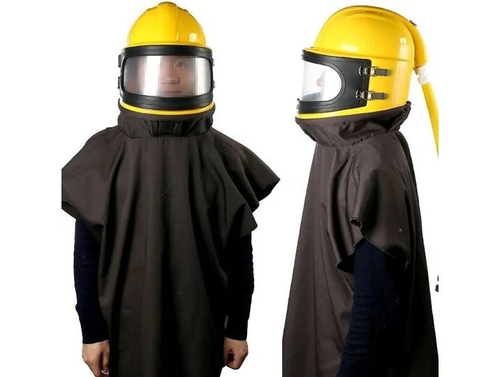 Casque de protection pour sablage, masque anti-poussière ABS de haute qualité, protecteur de sablage avec dispositif de réglage de la température