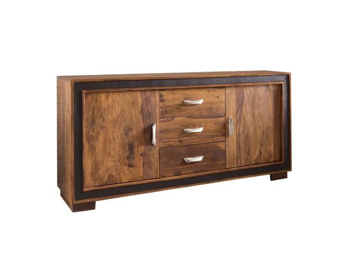 Buffet 160 cm en bois massif, marron