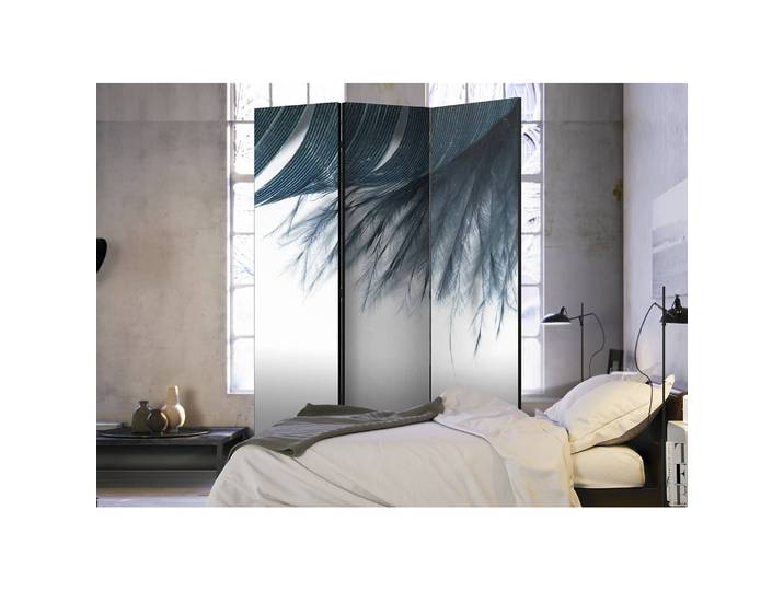 Paravent Dark Blue Feather Polaire Bleu 135 x 172 x 3cm 3 éléments