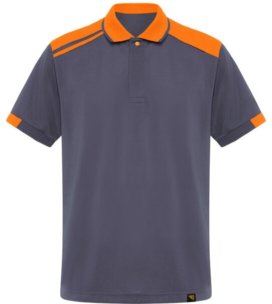 Polo manches courtes personnalisé antibactérien Samurai S PLOMB/ORANGE