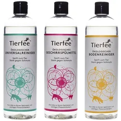 Tierfee-Set Ökologischer Universalreiniger + Geschirrspülmittel + Bodenreiniger, je 500 ml