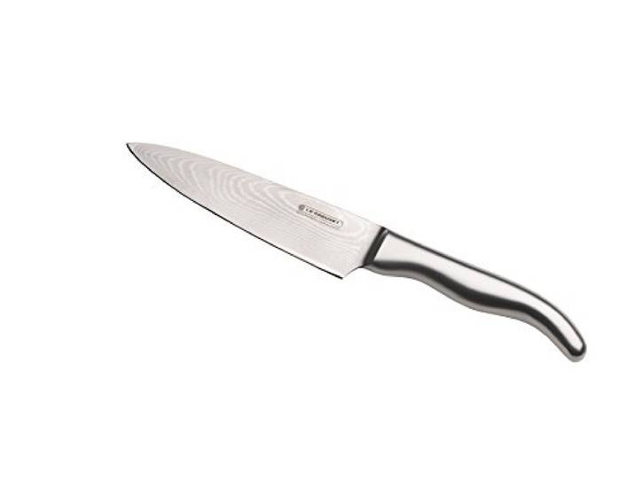 LE CREUSET Kochmesser, 15 cm 18/8 Damaststahlklinge mit glattem Schliff, Edelstahlgriff, Rostfrei, Silber, 98000315000100