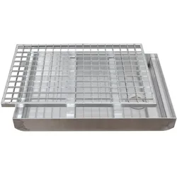 Gleitschutz Gitterrost MW 30/30 mit Emco ALU Bodenwanne 1000x500mm