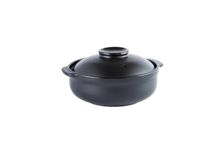 Topf Auflauf Keramik Suppentopf Reis Gas Tontopf Gedämpfter Reis, geschmorter Hühnerreis und hitzebeständiger Tontopf(Flat 1.9 L)