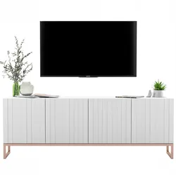TV-LOWBOARD Elpis Weiß matt 150 cm mit Metallrahmen