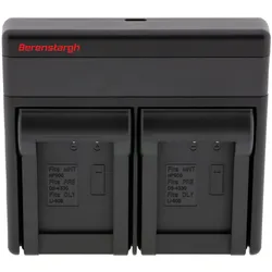 Berenstargh Dual PD Hyper Ladegerät f. Minolta NP-900 USB-C in/out Powerbankfunktion (Kamera Akku Ladegerät), Kamera Stromversorgung, Schwarz