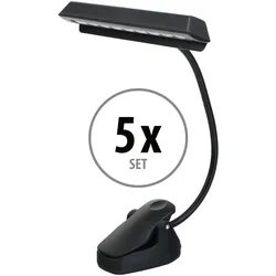 Showlite MSL-1 LED Notenpultleuchte schwarz Set 5x