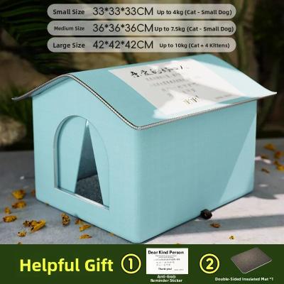 Uplift Essentials Waterproof Winter Shelter For Cats And Dogs Warm All Season Pet House m blue