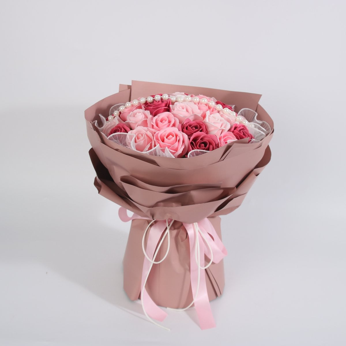 La Roselle Amsterdam Geurende Roze Kunstrozen – Luxe Bloemenboeket met Pareldecoratie