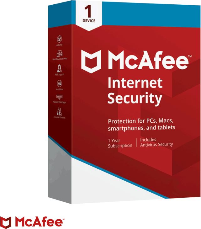 McAfee Internet Security (1 year, 1 device) Latest Version + Free Updates