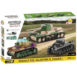 Cobi 2740 EXECUTIVE Museum set-PAZER I,VALENTINE IX,RENAULT R35
