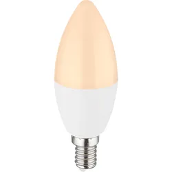 Leuchtmittel weiß LED Glühbirne dimmbar Aluminium Lampe Kerzenform modern, 1x LED E14 Fassung 7 Watt 620 Lumen 3000 Kelvin warmweiß, DxH 3,7x10,7cm